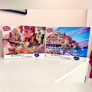 (2) TWO 1,000 PC Huadada Jigsaw Puzzles - Lot Bundle Set of 2, 1000 pieces each